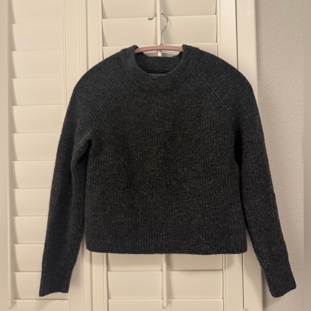Women's Charcoal long sleeve crew neck Sweater